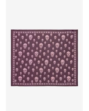 McQueen Classic Skull Silk Foulard - Purple