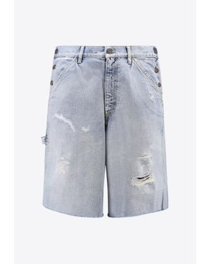 Golden Goose Ripped Denim Shorts - Blue
