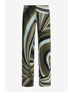 PUCCI Iride Print Straight-Leg Pants - Green
