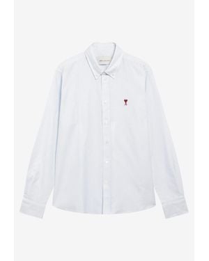 Ami Paris Ami De Coeur Striped Shirt - White