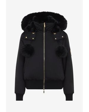Moose Knuckles Reversible Lux Satin Bomber Jacket - Black