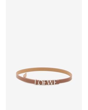 Loewe Logo Lettering Leather Belt - White