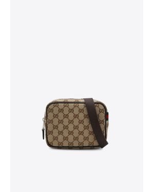 Gucci Mini Gg Pattern Crossbody Bag - Natural