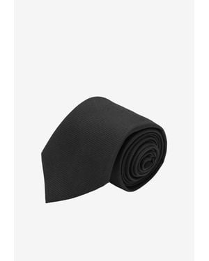 Ferragamo Classic Jacquard Silk Tie - Black