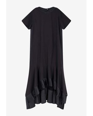 Sacai Asymmetric Midi Dress - Black