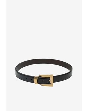 Versace Embossed Logo Leather Belt - White