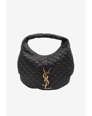 Saint Laurent Icare Quilted Nappa Hobo Bag - Black