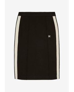 Palm Angels Side Stripe Monogram Pencil Skirt - Black