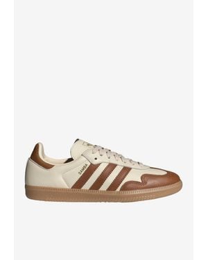 adidas Samba Og Leather Low-Top Sneakers - Natural