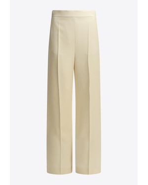 Valentino Silk Tailored Pants - Natural