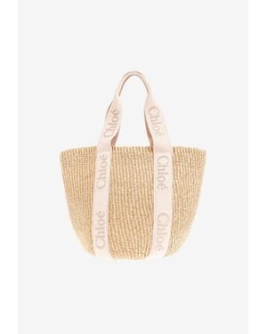 Chloé Woody Large Basket Bag - White