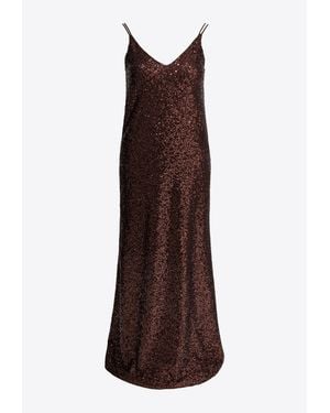Semler All-Over Sequined Maxi Dress - Brown