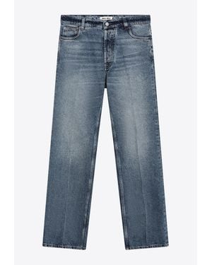 Miu Miu Stone Washed Straight-Leg Jeans - Blue
