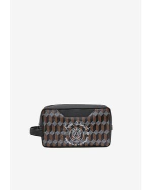 AU DEPART Square 26 Monogram Pouch Bag - White