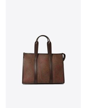 Etro Top Handle Bauletto M Arnica Paisley Jacquard Fabric