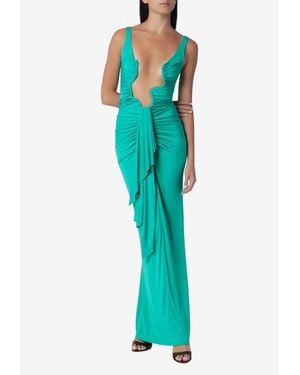 Christopher Esber Salacia Draped Maxi Dress - Green