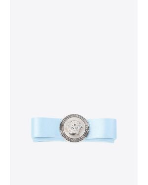 Versace Gianni Satin Ribbon Hair Clip - White