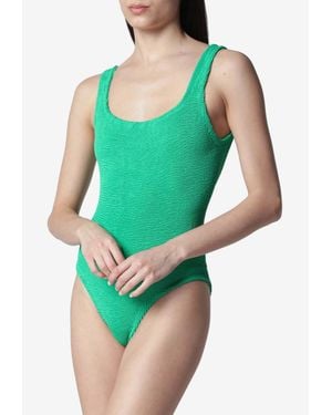 Hunza G Square Crinkled One-Piece Swimsuit - Green