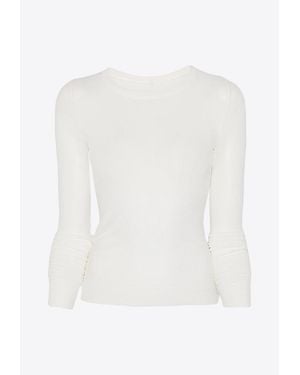 Rick Owens Long-Sleeved Ribbed T-Shirt - White