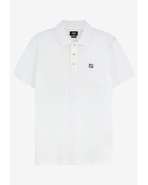 Fendi Embroidered Ff Selleria Polo T-Shirt - White