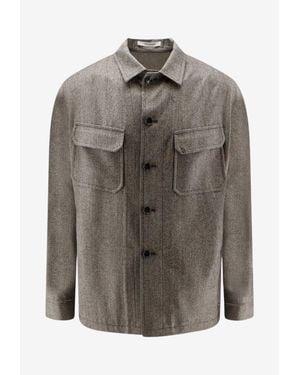 Tagliatore Calvin Pied-De-Poule Overshirt - Gray