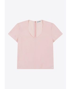Low Classic U-Neck Logo Blouse - Pink