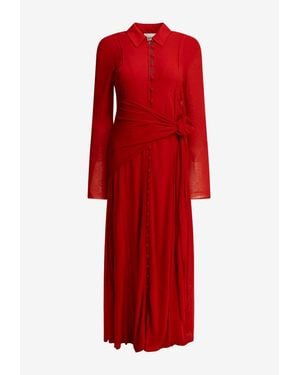 Ganni Maxi Chemise Dress - Red