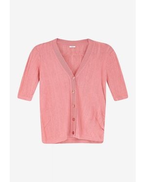 JOSEPH Sens Crinkled Knit Top - Pink