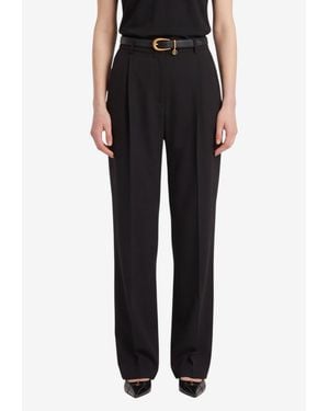 Saint Laurent Satin Crepe Tailored Pants - Black