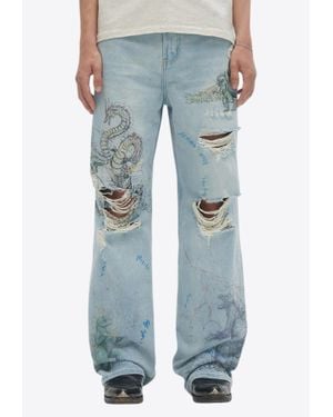 DOMREBEL Conflict Bootcut Jeans - Blue