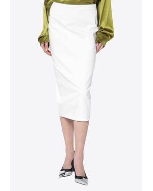 Thelatest Asymmetrical Midi Skirt - White