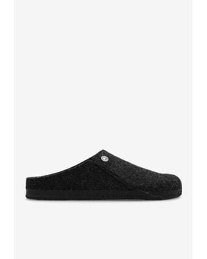 Birkenstock Zermatt Rivet Shearling Slides - Black