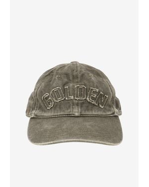 Golden Goose Golden Patch Faded Denim Baseball Cap - Green