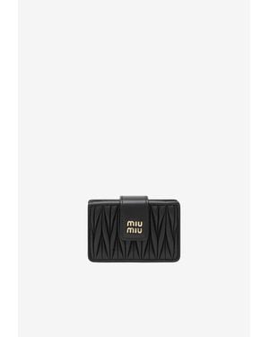 Miu Miu Matelassé Nappa Leather Wallet - White