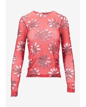 MERYLL ROGGE Floral Print Long-Sleeved T-Shirt - Red