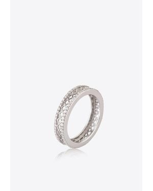 Falamank Corset Collection 18-Karat Ring With Diamonds - White