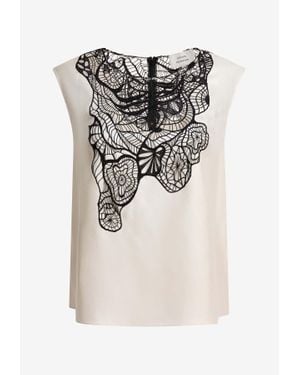 Loulou de Saison Pola Lace-Applique Blouse - White