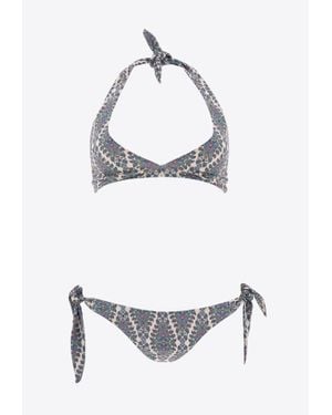 Etro Floral-Pattern Two-Piece Bikini - White
