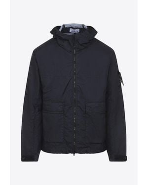 Stone Island Compass Patch Windbreaker Jacket - Blue