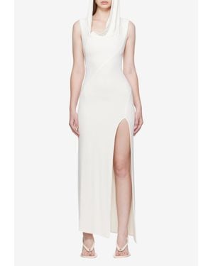 Mugler Hooded Sleeveless Maxi Dress - White
