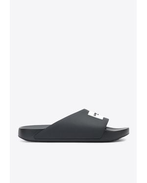 Givenchy Logo Label Rubber Slides - White