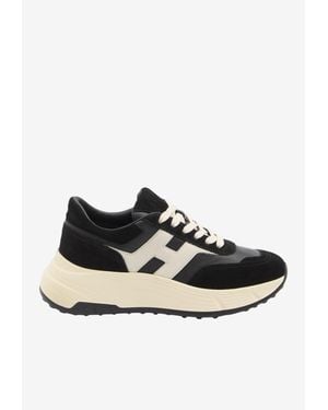Hogan Hi-Fi Suede And Nappa Leather Sneakers - Black