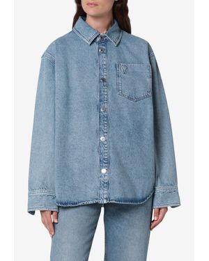Ami Paris Ami De Cœur Denim Overshirt - Blue