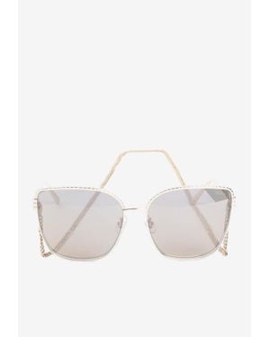 Chopard Square Metal Sunglasses - White