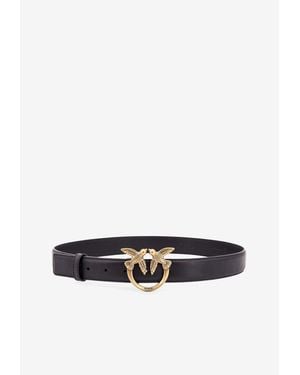 Pinko Love Birds Leather Belt - White