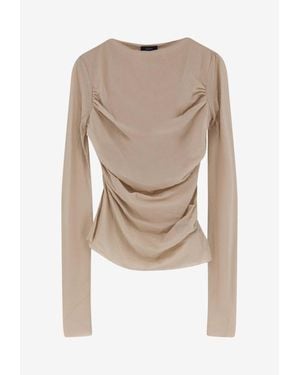 Soeur Gaia Draped Crepe Top - Natural