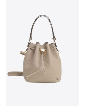 Tory Burch Small T-Monogram Pebble Bucket Bag - Natural