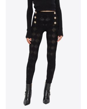 Balmain Diamond Knit Leggings - Black