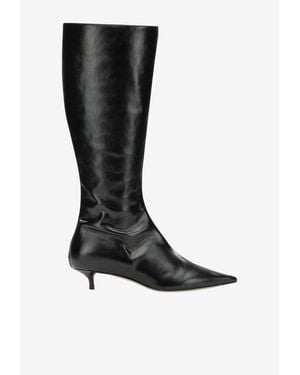 Jimmy Choo Amis 35 Leather Knee-High Boots - Black