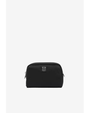 Tory Burch Virginia Logo Plaque Toiletry Bag - Black